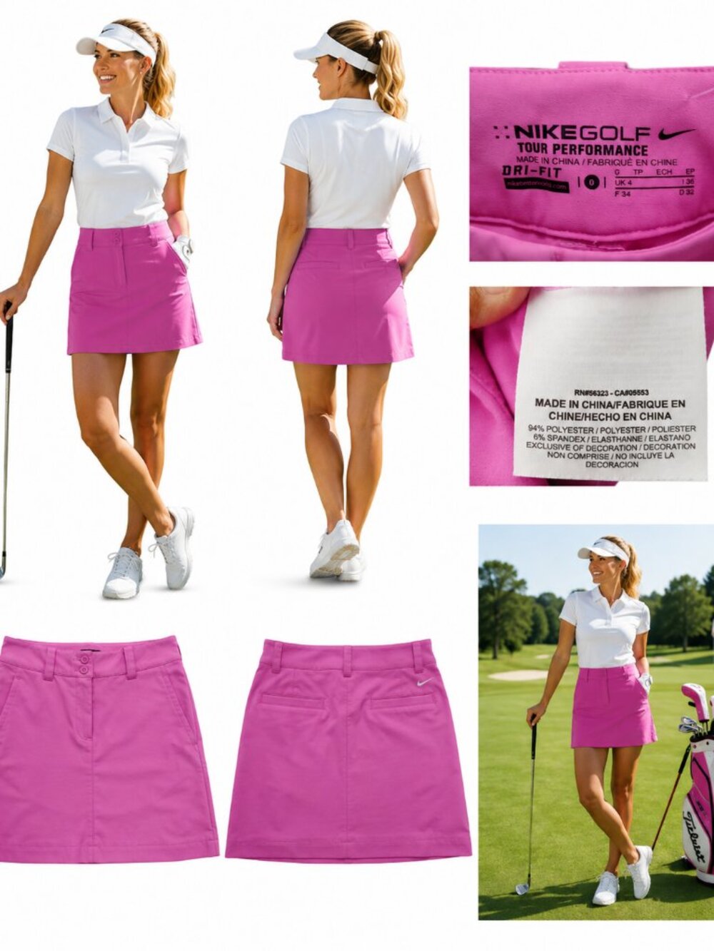 Nike Golf Dri-FIT Pink Skort Women's Size 0 Golf Tennis Athletic Skirt Shorts